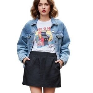 ANN TAYLOR LOFT Black Mini Skirt Size 6 Elastic Waist Pockets Casual NWT $80